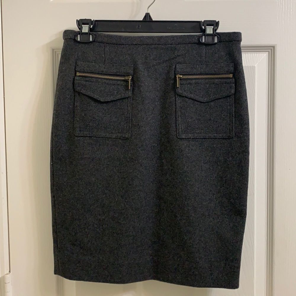 J. Crew Grey Wool Pencil Skirt NWOT! Size 2